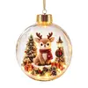 Colgante de Bola de Cristal Transparente 3D de Corgi Navideño Transfronterizo, Adorno Navideño de Árbol con Mascota Linda de Dibujos Animados, Decoración de Bola de Navidad