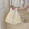 Vestido de Niña Pequeña Verano Moda Nuevo Estilo Bebé Niña Cuello Camisero Rayas Vestido sin Mangas Princesa Niños