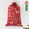 Bestseller transfronterizo: Bolsa grande de Navidad con estampado dorado y cordón, bolsa de regalo de arpillera, bolsa de regalo para dulces de Navidad, bolsa de regalo hecha a medida