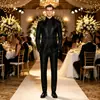 Traje jacquard nuevo para hombre 2026, atuendo de boda para novio, traje para padrinos de boda, traje para anfitrión, esmoquin ajustado, conjunto de dos piezas