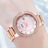 GEDI Recién Llegado Productos Genuinos Reloj de Pulsera de Acero con Esfera Grande para Mujer Estilo Coreano Moda con Incrustaciones de Diamantes Reloj de Cuarzo Impermeable