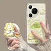 Funda magnética para teléfono de pato lindo adecuada para Huawei Pura90 con soporte, P80 Pro verde, 70 transparente, 60 ultra