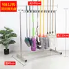 Soporte Móvil para Mopa de Acero Inoxidable, Soporte de Piso para Escoba y Mopa, Almacenamiento de Balcón, Organizador de Herramientas de Limpieza