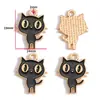Accesorios para Joyería de Aleación con Goteo de Aceite Hechos a Mano Colgante de Gato Gatito Blanco y Negro Pulsera Collar Pendientes Colgante W478