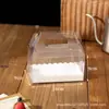 Caja de embalaje para rollo de pastel portátil transparente rollo suizo rollo toalla rollo completo medio rollo pieza de corte caja de embalaje para pastel de varias capas