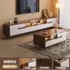 Mesa de Centro Retráctil Combinación de Mueble de TV Armario de Almacenamiento para Sala de Estar Mueble de TV Sencillo Gabinete de Piso para Apartamento Pequeño