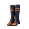 Fivela de cinto da moda botas casuais com cadarço costura botas jeans botas de motocicleta salto alto baixo botas de comércio exterior X144