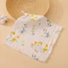 Toalla Cuadrada Pequeña de Gasa de Algodón Puro Toalla para Saliva de Bebé Seersucker Suave Absorbente Toalla Pequeña Toalla Facial para Niños de Guardería
