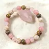 Pulsera Popular Transfronteriza Temu Shein Tk Piedra Natural Piedra Ojo de Tigre Cristal Rosa Piedra Roja de Red Pulsera Anti-Ansiedad