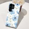 Funda de Teléfono de Doble Capa Azul con Diseño de Flores de Tinta, la Más Vendida y de Moda de Amazon para Mujer, Adecuada para Samsung S25/S26 Ultra