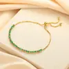 Pulseira de Zircônia Esmeralda Retrátil Exquisita, Personalizada, Simples e Fashion para Mulheres, Estilo de Luxo Leve, Sensação de Alta Qualidade, Joia de Mão com Zircônia Microincrustada