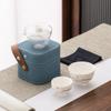 Juego de té de viaje traje porcelana jade grasa de oveja Taza Express portátil para exteriores kung fu una tetera tres tazas regalo de negocios logotipo