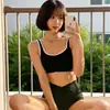 Puro Deseo Estilo Xiaoxiang High-End Casual Resort Fuente Termal Falda Bikini Bikini Traje de Baño Dividido para Mujeres