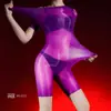 Body Hua Yu ultradelgado brillante transparente de manga corta 5D con aceite de caballo, sin entrepierna, para hombres y mujeres, talla grande, medias sexy transparentes abiertas en la entrepierna