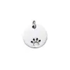 Acero Inoxidable Cuadrado Cabeza de Gato Cuadrado Redondo Pata de Perro Colgante Etiqueta en Blanco para DIY Grabado Láser Material Metálico