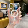 Funda de Teléfono Magnética de Copo de Nieve de Manzana Colorida de Venta Caliente Transfronteriza 18Pm Funda Transparente de Acrílico Cubierta Protectora para iPhone17