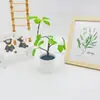 Maceta Bonsái de Planta Verde de Flor Única de Tres Cabezas Transfronteriza, Maceta Artificial de Espuma Flexible, Maceta Decorativa para Oficina y Sala de Estar