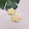 Decorações de Flores Pompons Finalizadas, Pequenos Enfeites de Lã Tricotados à Mão, Pequenas Decorações de Flores, Peças de Acessórios DIY