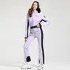 Nuevo traje de esquí de una pieza profesional para mujer para esquí al aire libre con doble tabla, a prueba de viento, cálido, impermeable, ajustado, alta elasticidad, traje de esquí transfronterizo para mujer