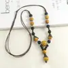 Acessórios de Colar Cerâmico Estilo Étnico Vintage para Mulheres, Acessórios de Vestuário Novo Estilo Chinês para Viagem, Corrente Versátil para Suéter de Nicho