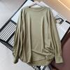 Estilo de Estilo Japonés ~ Camisa de Alta Calidad y Fácil de Usar con Mangas Cómodas y Pulóver de Cuello Redondo Bajo Alto Camiseta Casual de Manga Larga Camiseta Interior para Mujer