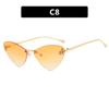 Gafas de Sol Kedun de Gama Alta Sin Marco Triangulares Ojo de Gato con Letra F para Mujer Estilo Europeo y Americano Protección Solar Modernas Casuales