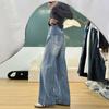 Jeans Vintage de Pierna Ancha para Mujer Forma de Pera Cintura Alta Talla Grande Chica Gordita Ajustado Suelto Tubo Recto Pantalones Hundidos