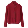 Venta al por mayor transfronteriza de AliExpress 2026 Estilo europeo y americano Moda Suelto Botones Cardigan de punto de cuello alto Para mujer M6123