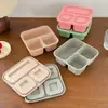 Caja de Almuerzo de Silicona para Alimentos, Frutas y Verduras, Cuadrada con Compartimentos, para Picnic, Microondas