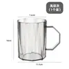 Vaso para cepillo de dientes, vaso para enjuague bucal, juego para el hogar para una familia de tres, juego de vasos para cepillo de dientes de alta gama, transparente, vaso dental de lujo ligero
