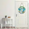 Transfronterizo nuevo 30CM madera listado Navidad Día de la Independencia cinco-cinco atmósfera del hogar decoración colgante placa de puerta