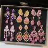 Pendientes Colgantes de Mariposa Corazón Gota de Agua Borla de Circonita Aguja de Plata Diseño de Nicho Pendientes de Lujo Accesible Pendientes de Gama Alta