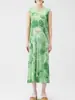 Vestido estilo japonés de Issey Miyake con un toque de alta gama, estampado elegante, corte holgado, falda versátil de longitud media, drapeado, vestido moderno y elegante