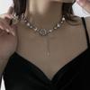 Collar con borlas cruzadas de circonita Moonlight para mujer, estilo hip-hop, con costuras de especias, accesorios nuevos de 2022