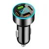 Cargador de Coche Digital de Carga Rápida 66W Cargador de Coche 66W Cabezal de Carga PD USB de Cuatro Puertos Cargador de Coche Transfronterizo Más Vendido Multifunción