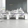Mobiliario de Oficina Escritorio para Personal Escritorio de Oficina Estación de Trabajo para Personal Escritorio de Computadora Simple Moderno para 4 Cuatro 6 Personas Mesa y Silla para Sala Financiera