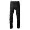Marca de moda americana transfronteriza morado high street negro elegante rasgados parcheados modernos retro ajustados skinny jeans