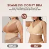 Sujetador cruzado de Amazon sin costuras, cuello en V, talla grande, estampado de leopardo, sin varillas, con efecto push-up y elevación, hecho de tela de seda helada, para mujer