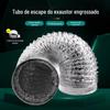 Exaustor de exaustão doméstico 160/180mm de espessura mangueira retrátil folha de alumínio tubo anti-fumaça tesouro tubo de exaustão