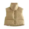 Comercio Exterior Transfronterizo Spot 2025 Chaleco Cálido Delgado Estilo Europeo y Americano para Mujer 9 Colores con Cuello Alto Chaleco para Ropa Exterior de Otoño para Mujer