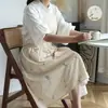 Delantal Estilo Coreano Nuevo Ins Fresco Bordado Algodón Delantal para Cocina Casera Correa Doméstica Tipo Algodón y Lino Delantal Venta al por Mayor