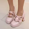 Nuevos Zapatos de Mujer 2026 con Correas de Moño, Zapatos de Salón Mary Jane, Tacones Altos Gruesos, Zapatos de Suela Gruesa, Tallas Grandes 40-45