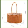 Cesta de Flores Pequena de Rattan Tecida à Mão Imitação de Rattan Personalizada Bolsa de Mensageiro Cesta de Presente Loja de Flores Tecelagem Armazenamento Flor e Planta Verde Dispositivo de Flores