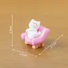 Paisagem em miniatura, sofá fofo e preguiçoso, figura de gatinho pequeno, boneca adorável, acessórios de decoração DIY para casa de bonecas, pequenos enfeites de mesa