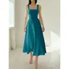Vestido Popular Transfronterizo Europeo y Americano para Mujer Verano Nuevo Vestido de Tirantes Gruesos con Cintura Ceñida para Mujer