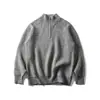 Suéter de estilo Retro Old Money Hecho para Durar para Hombre con Media Cremallera Cuello Alto Corte Ajustado Ropa de Punto de Otoño e Invierno para Parejas My50