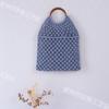 2026 En Stock Verano Mango Redondo de Ratán Cuerda de Algodón Bolso Hueco Estilo Simple Fresco Bolso de Playa para Mujer
