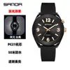 Populares Relojes Sanda de Aspecto Elegante para Hombres y Mujeres, Casual para Examen, Reloj de Cuarzo Delgado Luminoso, Caja Transparente Simple
