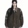 Directamente del fabricante: Chaqueta Falsa de Dos Piezas Estilo Americano para Hombre, Nueva Colección de Primavera, Atuendo Casual de Alta Gama Estilo Granja con Cuello de Solapa