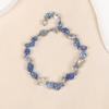 Lujo ligero Azul nuevo collar de forma irregular de alta gama diseño de nicho de moda traje elegante de moda